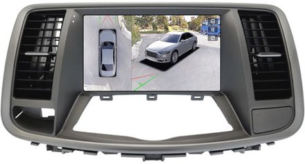 Магнитола для Nissan Teana J32 2008-2013 (монохромный экран, рамка 9 тип 2) - Teyes CC3-2K-360 на Android 10, 2K QLED, 6Гб+128Гб, CarPlay, 4G SIM-слот, 4 камеры в комплекте