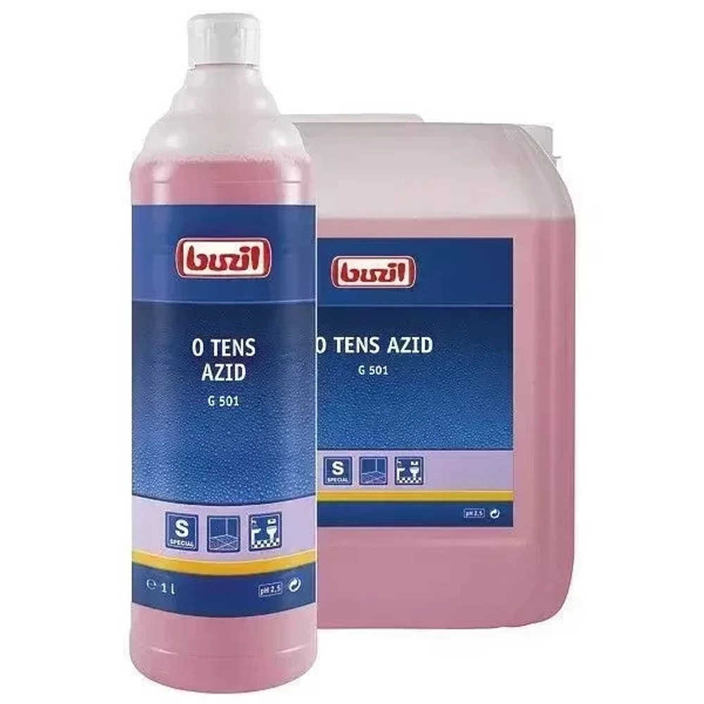 O TENS AZID, кислотное средство, не содержащее ПАВ для чистки керамогранита, Buzil 10 л.