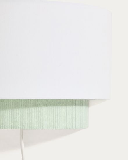 Настенный светильник Bianella из хлопка и бирюзового вельвета, Ø 40 см