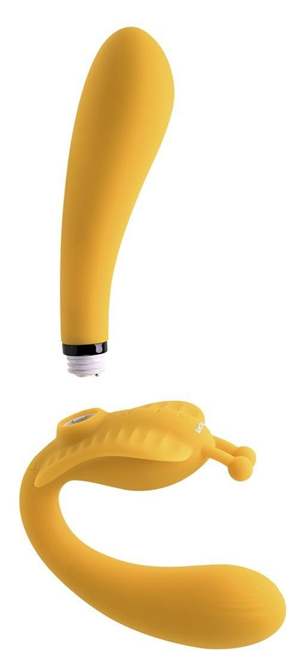 Желтый безремневой вибрострапон The Monarch - 23 см. (Цвет: желтый)