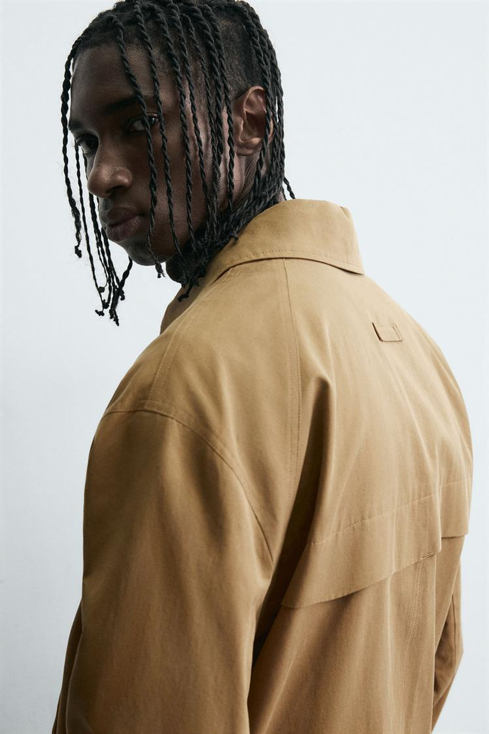 ZARA ХЛОПКОВАЯ КУРТКА С КАРМАНАМИ, БЕЖЕВЫЙ