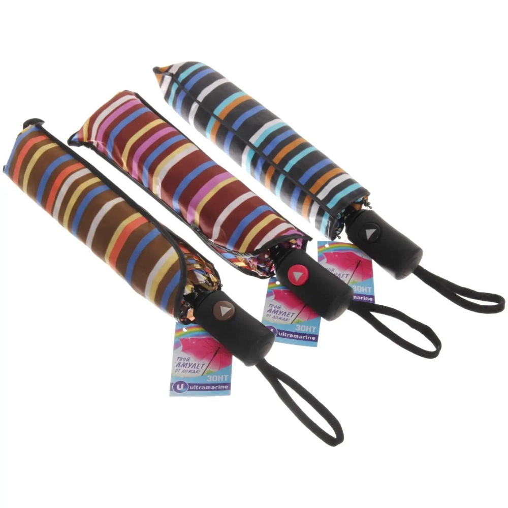 Зонт женский полуавтомат «Ultramarine- Артемида», микс 6 цветов, 8 спиц, d-100см, длина в слож. виде 28см, голубые цветы