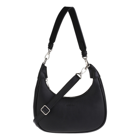 Сумка женская Easydo через плечо из натуральной кожи багет черная