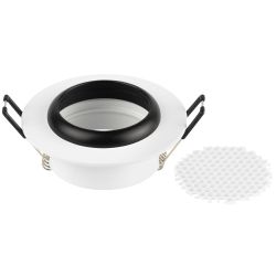 Светильник встраиваемый алюминиевый ЭРА KL109 WH/BK под лампу MR16 GU5.3 белый/черный матовый | Алюминиевые встраиваемые светильники
