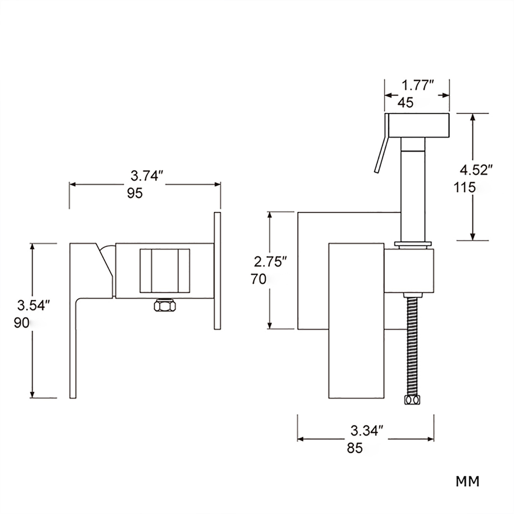 Смеситель с гигиенической лейкой 25k F7506 FRAP (встраиваемый, хром, латунь)