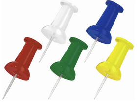 Силовые кнопки-гвоздики ОФИСМАГ, цветные, 50 шт., в картонной коробке., 222092