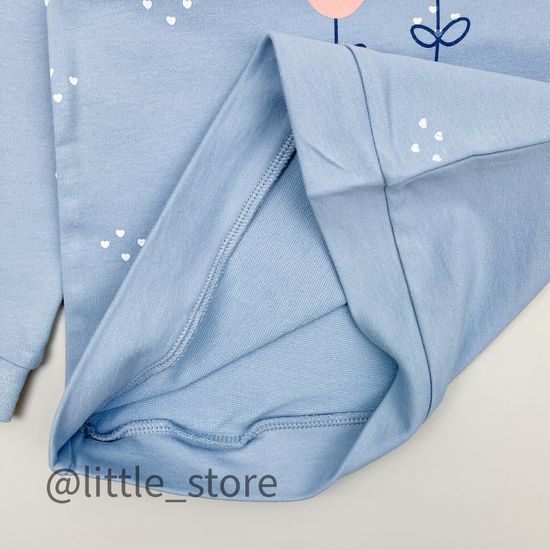 Свитшот из футера(тонкого) "Тюльпаны" голубой