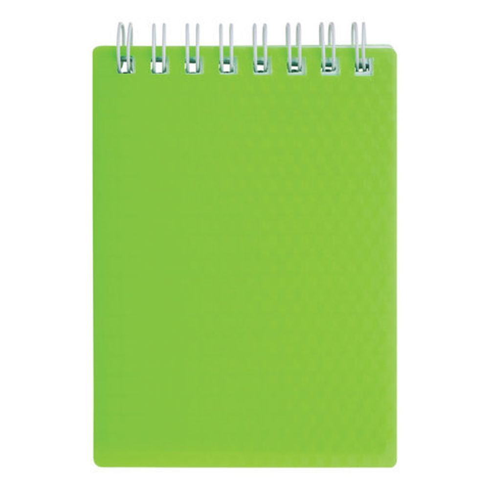 Блокнот МАЛЫЙ ФОРМАТ (110х145 мм) А6, 80 л., гребень, обложка пластик, клетка, HATBER "DIAMOND", зеленый, 80Б6B1гр, 80Б6B1гр_02034