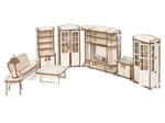 Набор кукольной мебели Lemmo "Гостиная" для домика "Венеция"