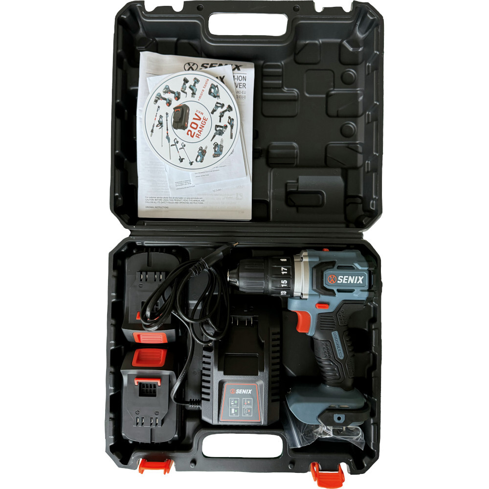 Дрель аккумуляторная SENIX PDDX2-M2-EU KIT,  2акб, зу, кейс