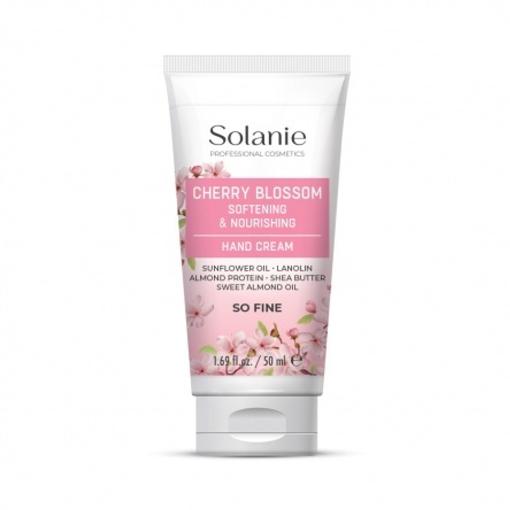 Крем для рук с ароматом вишни SO FINE Hand Cream Softening Nourishing Cherry Blossom, 50 мл