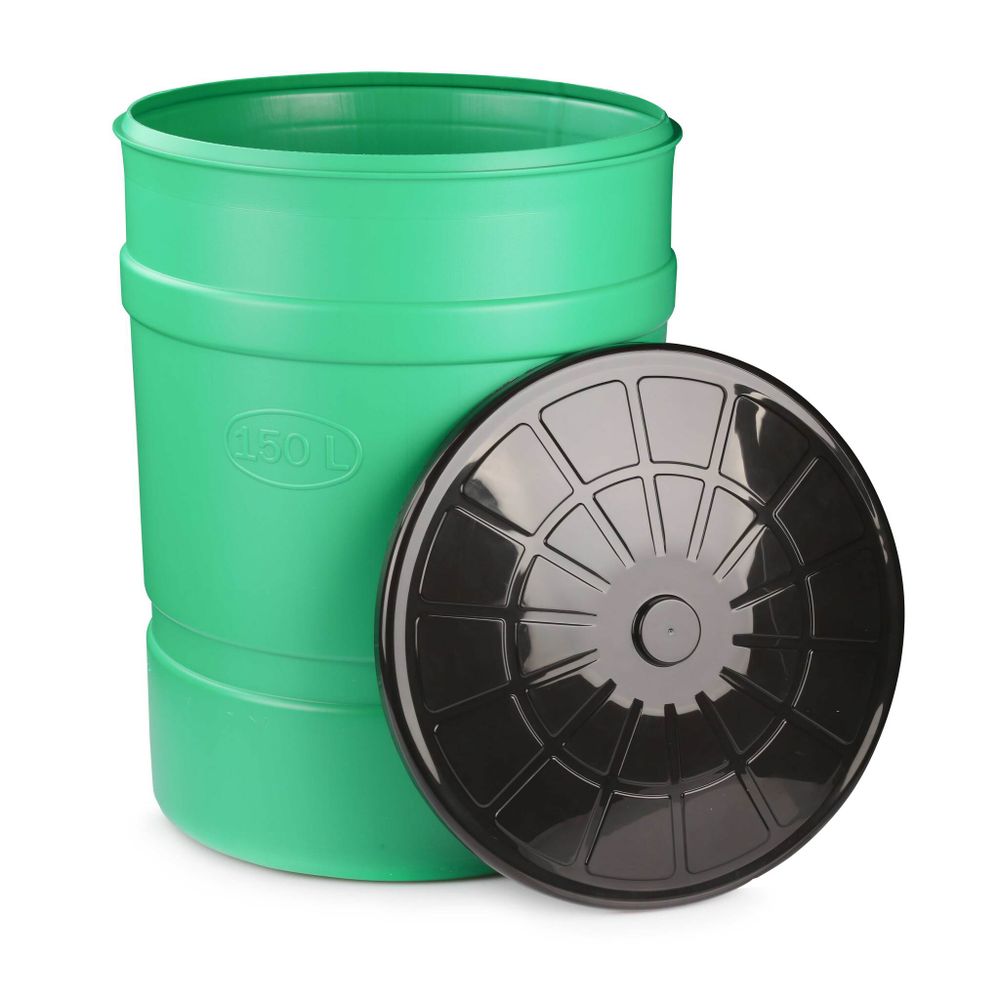Бак-бочка пласт. с крышкой 150л "Альтернатива", 215712