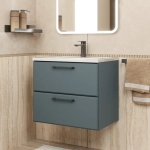 Тумба с раковиной для ванной Uperwood Foster New 60 см, подвесная, серый графит