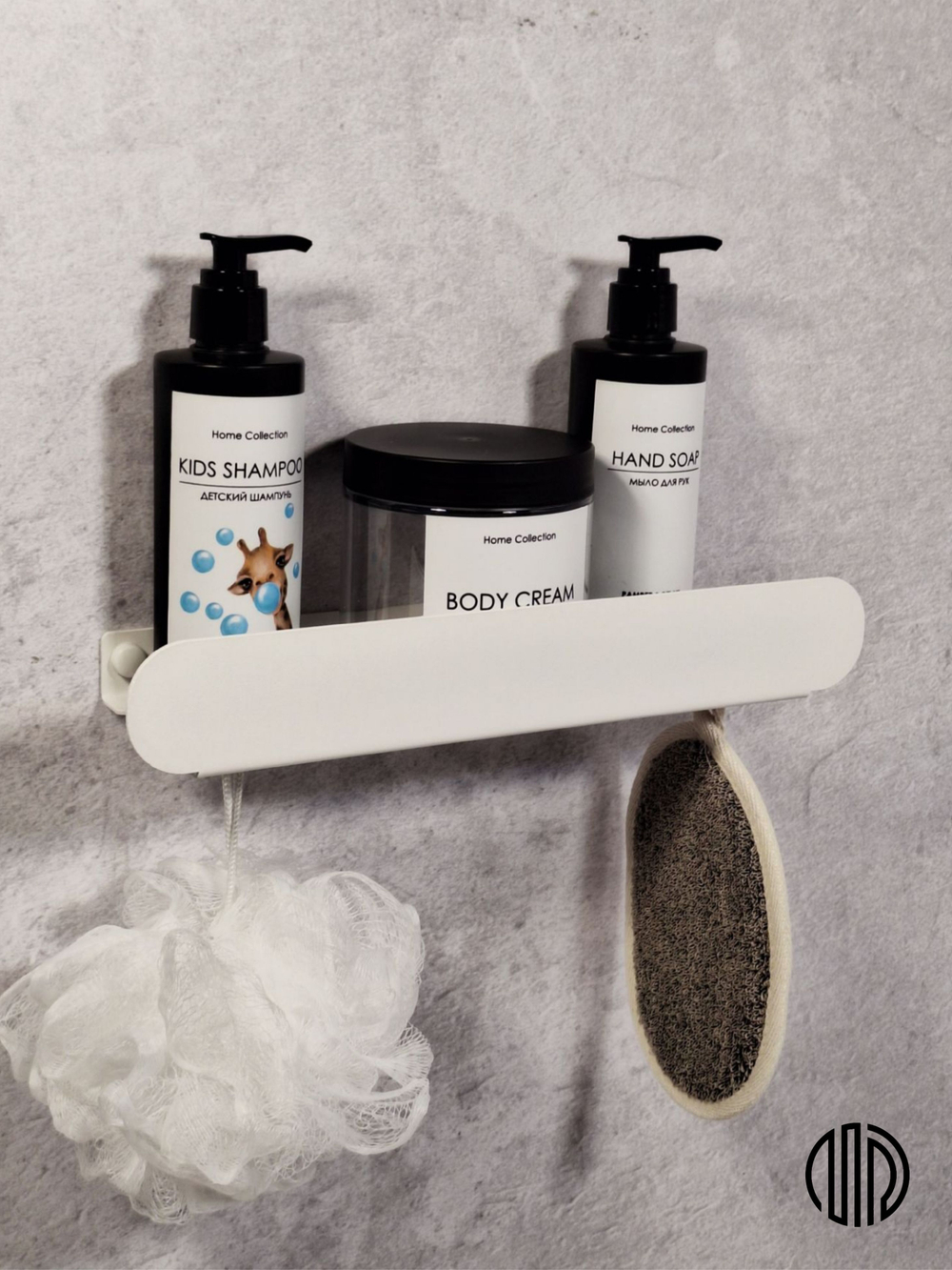 Полка для ванной комнаты, полка для кухни, полка для прихожей, MetaDec Arc белая 30см