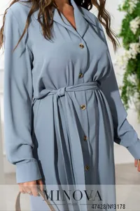 Платье 3178-серо-голубой Minova