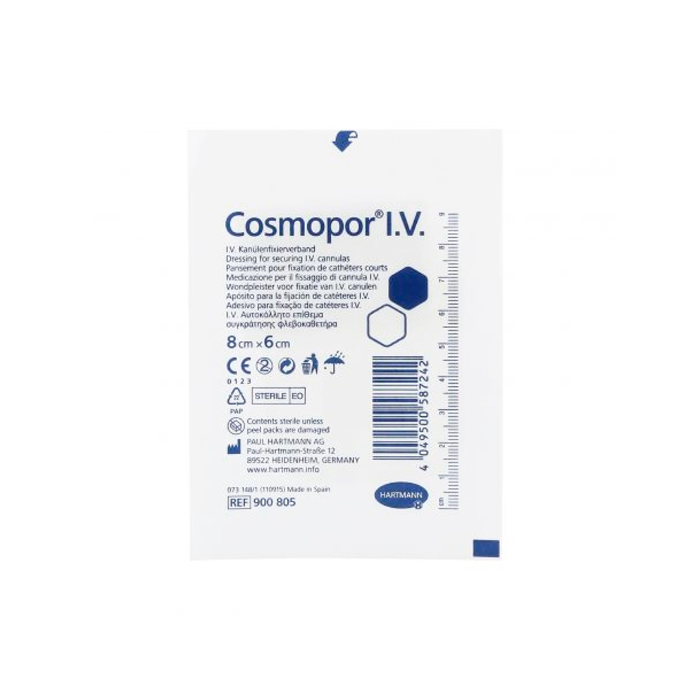 Повязка для фиксации катетера Cosmopor I.V. 8х6 см 50 шт