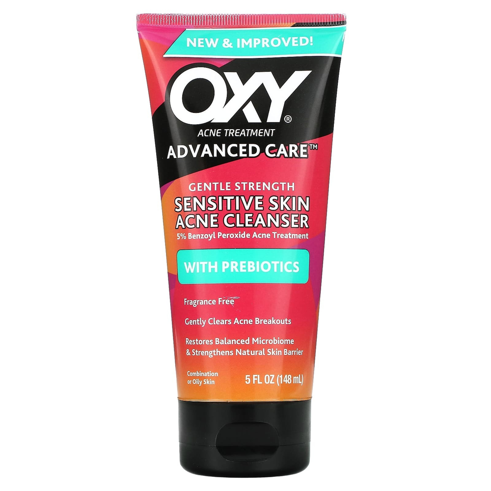 Oxy Skin Care, Очищающее средство от акне для чувствительной кожи с пребиотиками, без отдушек, 148 мл (5 жидк. унц.)