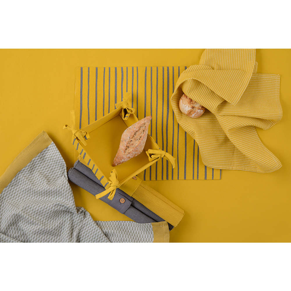 Корзинка для хлеба 30х30 Tkano Prairie Полоски горчичная