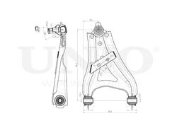 Рычаг подвески поперечный передний нижний правый UNIO SSP-40146