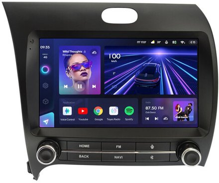 Магнитола для KIA Cerato 3 2013-2019 (рамка с крутилками) - Teyes CC3L монитор 9" IPS на Android 10, 8-ядер, CarPlay, 4G SIM-слот