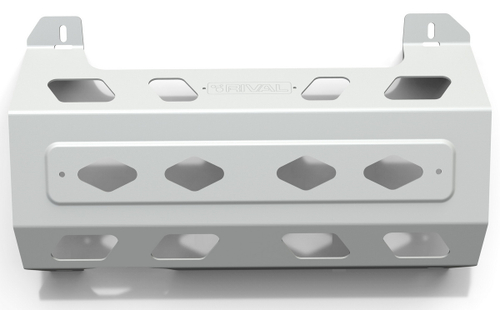 Защита глушителя Rival для Jeep Wrangler JL (V - 2.0T; 3.6) 2017-н.в., штампованная, алюминий 4 мм, с крепежом, 333.2750.1