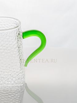 Чашка стеклянная "Чахай" с зеленой ручкой 300 мл
