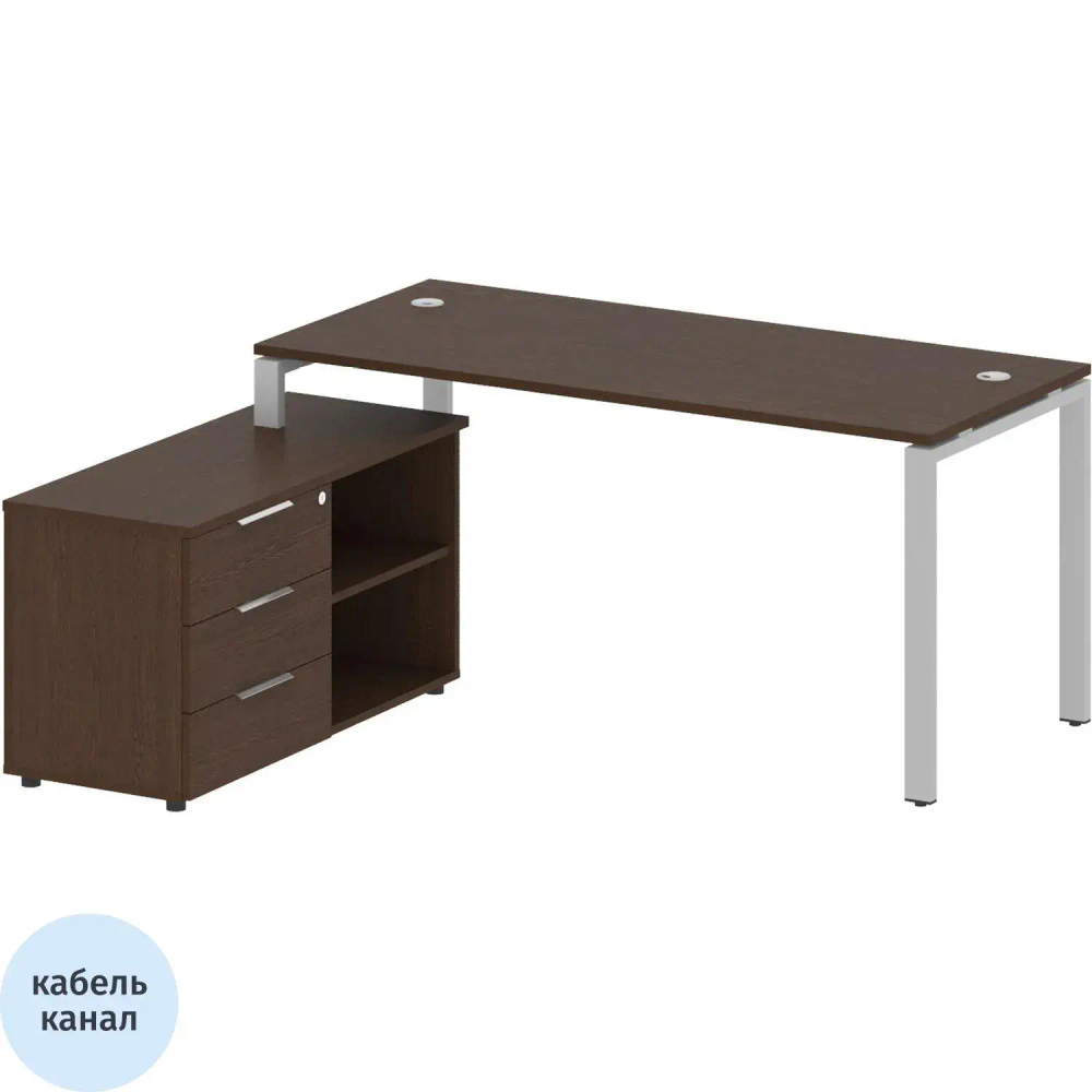 Стол Metal Sys.St П-об м/к оп.тум лев БП.РС-СТС-2.4Л 1700x1520x750Вен.Ц/Сер