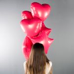 Шар (19''/48 см) Звезда, Viva Magenta, Сатин, 1 шт.