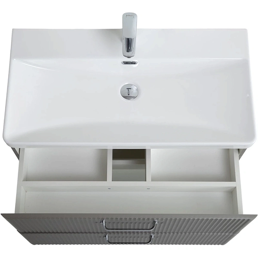 Тумба с раковиной BelBagno 80 DUE-800-2C-SO-SAT-P+BB-8076-3-80 сатин
