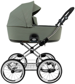 Детская коляска Roan Bass Next Classic d14 2.0 3 в 1 с автокреслом Tutis Elo Lux EduSky Black BSNC/92/2 Sage Green/Black/руч.Black