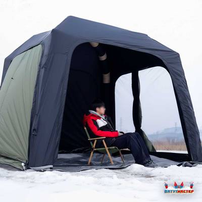 Пневмокаркасная палатка-шатёр «Снежный Очаг» 3×3×2,3 м — из ПВХ, морозостойкая