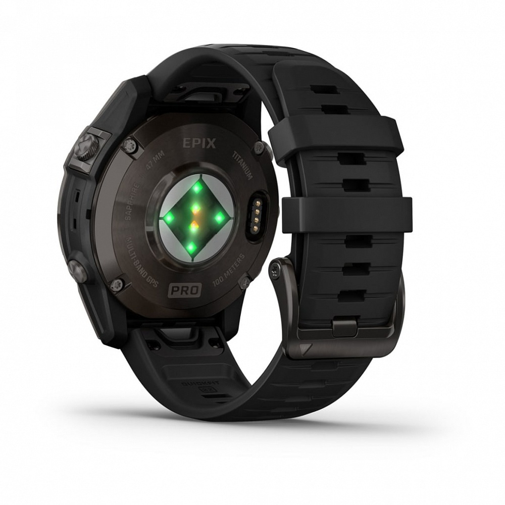 Смарт часы Garmin Epix Pro (Gen 2) Sapphire Edition 47 мм, титановый, угольно-серый DLC, черный ремешок
