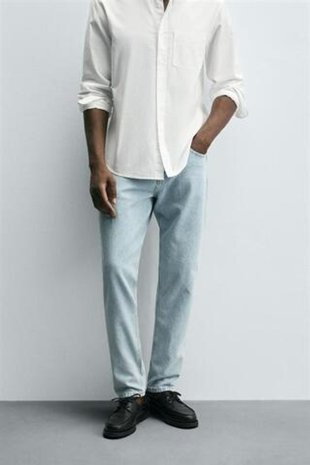 ZARA ДЖИНСЫ SLIM FIT TIMELESS, ВЫЦВЕТШИЙ СИНИЙ