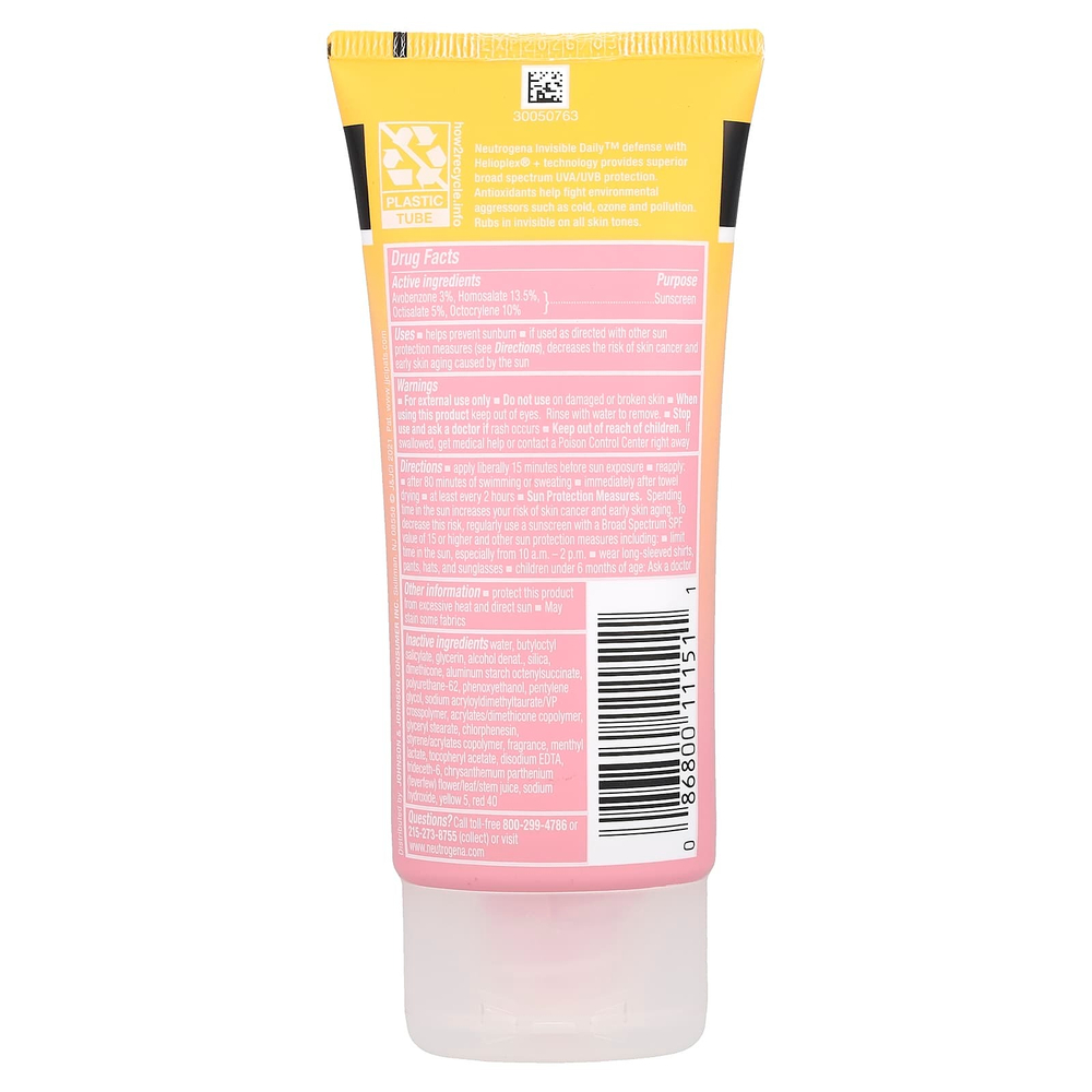Neutrogena, Invisible Daily Defense, солнцезащитный лосьон, SPF 60+, 88 мл (3 жидк. унц.)