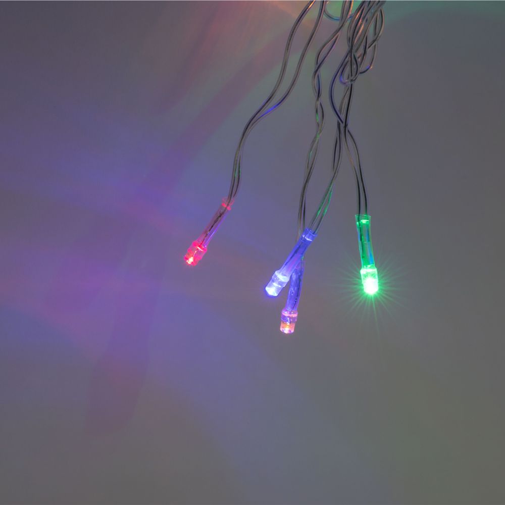 ULD-C1515-100-DTA MULTI IP20 Занавес светодиодный. 1.5х1.5м. 100 светодиодов. Разноцветный свет. Провод прозрачный. TM Uniel