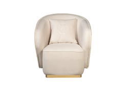 Кресло велюровое 86х86х90см Garda Decor кремовый