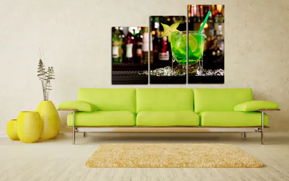 Модульная картина " Коктейль из лайма "
