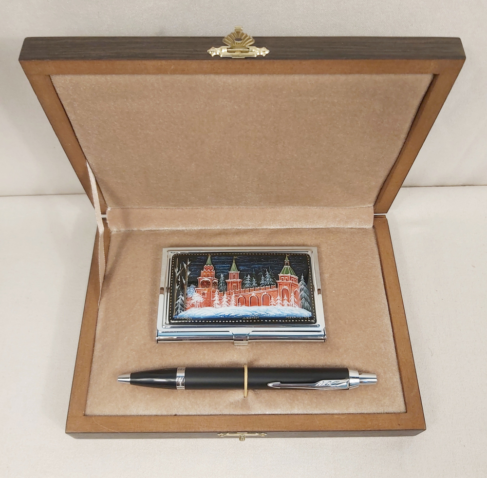 Набор подарочный "Москва" (визитница персональная, ручка Parker)