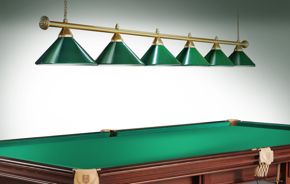 Лампа STARTBILLIARDS 6 плафонов - зеленый / золото