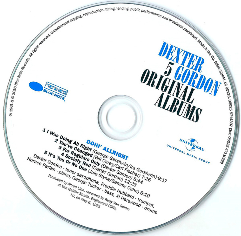 Dexter Gordon / 5 Original Albums (5CD)