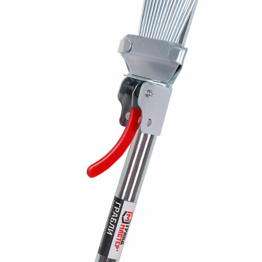 Грабли веерные проволочные раздвижные, 15 зубьев, ширина 15-58 см, черенок 115 см, ГРАНДМАСТЕР, 700348