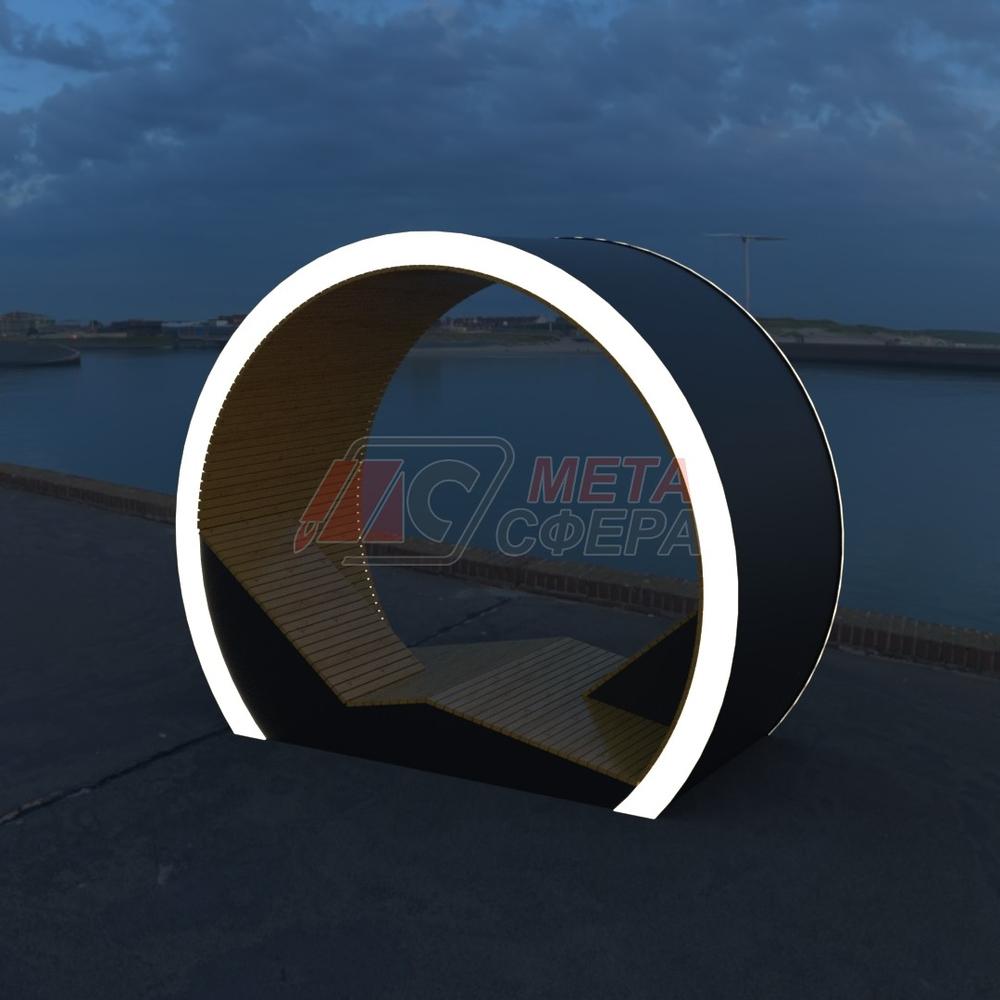 Беседка-лежак Кольцо с подсветкой