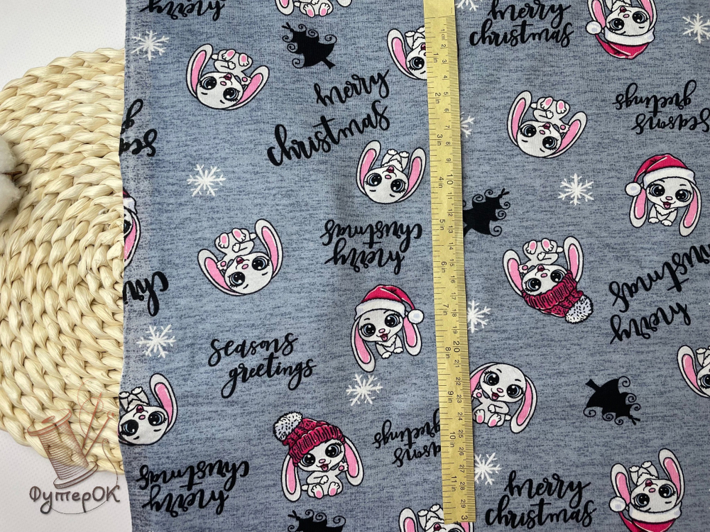 Кулирка ХБ зайцы рождество