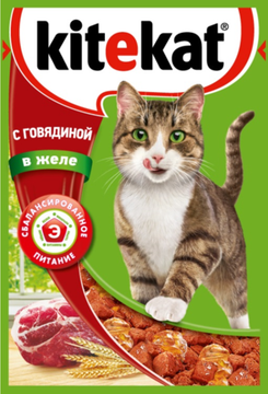 Kitekat пауч говядина в желе 85г