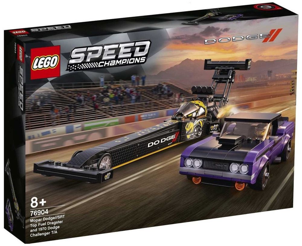 Конструктор LEGO Speed Champions 76904 Mopar Dodge//SRT Top Fuel Dragster and 1970 Dodge Challenger T/A