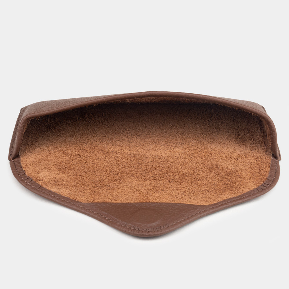 Футляр для очков Vision из кожи теленка, цвета шоколад