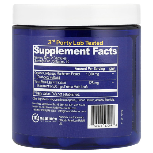 Natural Stacks, Cordyceps +, 60 веганских капсул