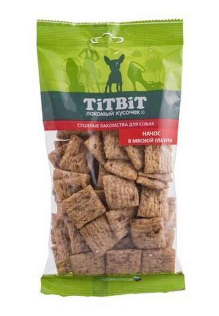 Лакомство для собак Начос в мясной глазури Золотая коллекция, 130г ТитБит