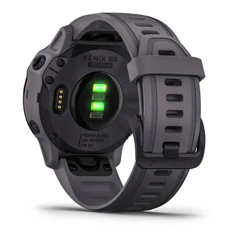 Спортивные наручные часы Garmin Fenix 6s Pro Solar аметистовый с темно-серым ремешком 010-02409-15