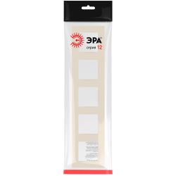 Рамка для розеток и выключателей ЭРА Серия 12 12-5205-02 на 5 постов, Классик, слоновая кость